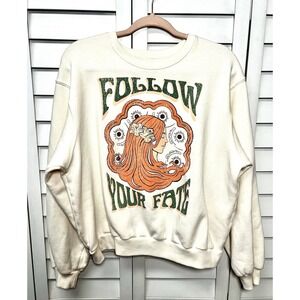 Hollister "Follow Your Fate" Graphic Crewneck Sweatshirt Women's Size Medium